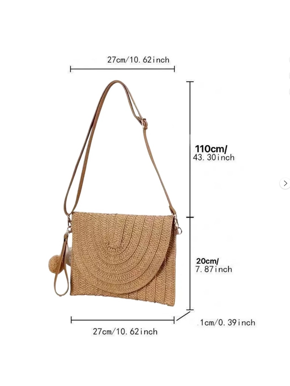 NEW, Women Straw Shoulder Bag Woven Beach Purse Summer Crossbody Clutch - Picture 11 of 15
